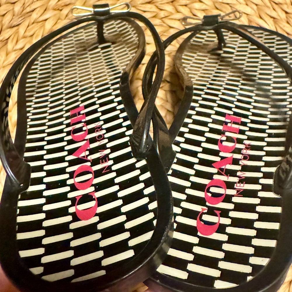 Coach Black and Gold Sandals - Picture 3 of 14
